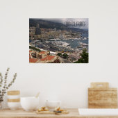 Monaco Hafen und Luxusyachten Französische Riviera Poster (Küche)