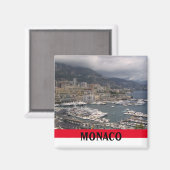 Monaco Harbour Szene mit Yachten Magnet (Vorderseite/Rückseite)