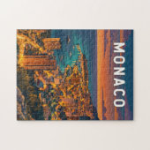Monaco Illustration Reise Kunst Vintage Puzzle (Horizontal)