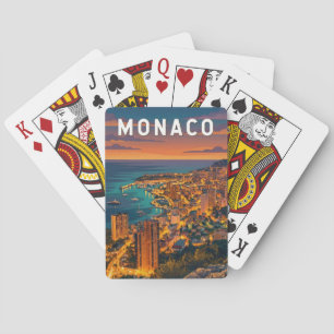 Monaco Illustration Reise Kunst Vintage Spielkarten