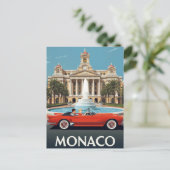 Monaco Luxushotel & Oldtimer Postkarte (Stehend Vorderseite)