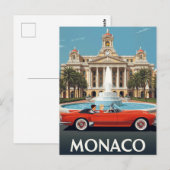 Monaco Luxushotel & Oldtimer Postkarte (Vorne/Hinten)