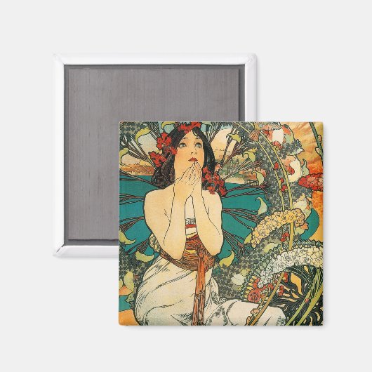 Monaco Monte Carlo Alphonse Mucha Magnet (Vorderseite/Rückseite)