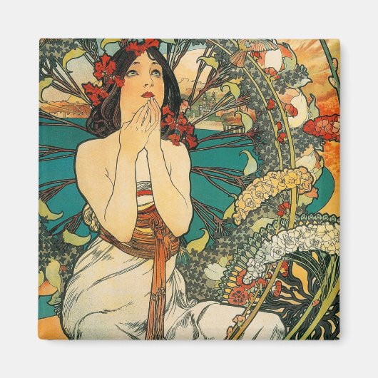 Monaco Monte Carlo Alphonse Mucha Magnet (Vorne)