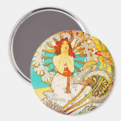 Monaco Monte-Carlo, Alphonse Mucha-Magnet Magnet (Vorderseite/Rückseite)