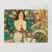 Monaco Monte Carlo Alphonse Mucha Postkarte (Vorderseite)