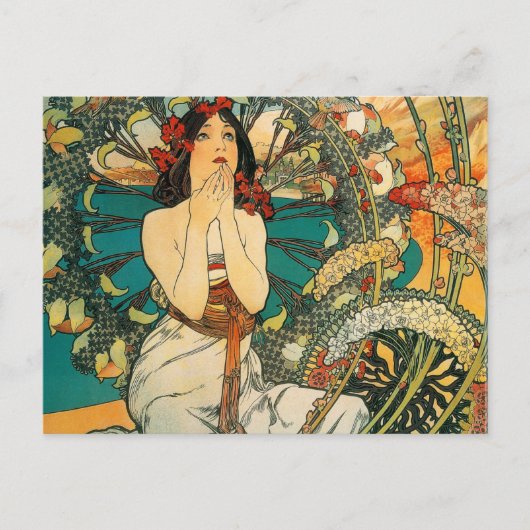 Monaco Monte Carlo Alphonse Mucha Postkarte (Vorderseite)