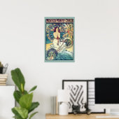 Monaco Monte-Carlo (Aquamarin - abgestufte Farben) Poster (Heimbüro)