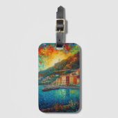 Monaco, Monte-Carlo Bay im Stil von van Gogh Gepäckanhänger (Vorderseite Vertikal)