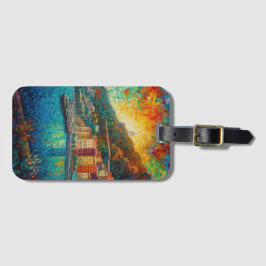 Monaco, Monte-Carlo Bay im Stil von van Gogh Gepäckanhänger