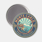 Monaco Monte Carlo bei Nacht Magnet (Vorderseite/Rückseite)