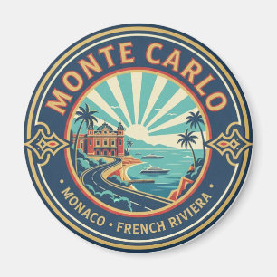 Monaco Monte Carlo bei Nacht Magnet