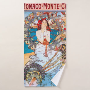 Monaco, Monte-Carlo, Mucha Badehandtuch
