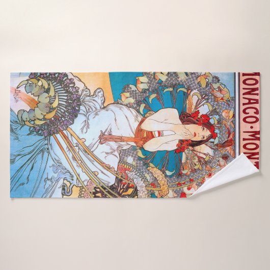 Monaco, Monte-Carlo, Mucha Badehandtuch (Badehandtuch)