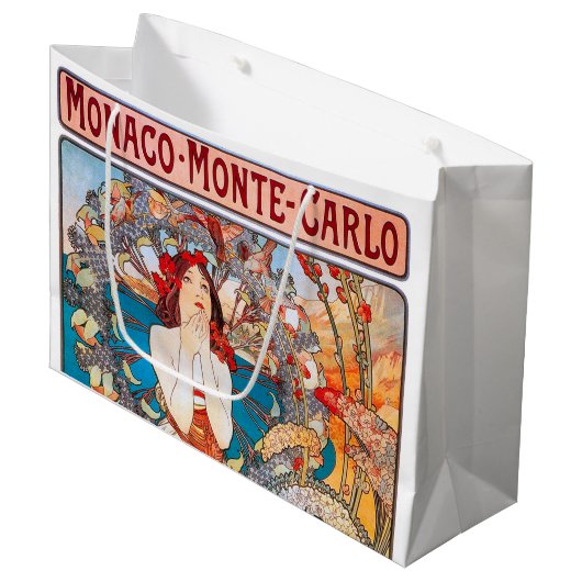 Monaco, Monte-Carlo, Mucha Große Geschenktüte (Vorderseite Schrägansicht)