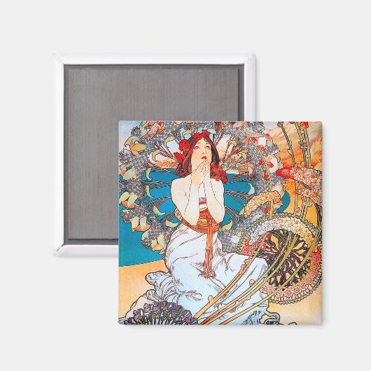 Monaco, Monte-Carlo, Mucha Magnet (Vorderseite/Rückseite)