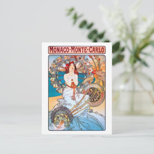 Monaco, Monte-Carlo, Mucha Postkarte (Stehend Vorderseite)