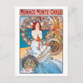 Monaco, Monte-Carlo, Mucha Postkarte (Vorderseite)