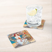 Monaco, Monte-Carlo, Mucha Rechteckiger Pappuntersetzer (Vor Ort)