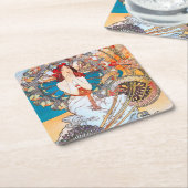 Monaco, Monte-Carlo, Mucha Rechteckiger Pappuntersetzer (angewinkelt)