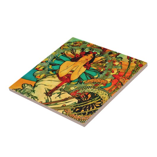 Monaco Monte Carlo Poster von Alphonse Mucha Fliese (Seite)