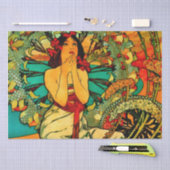 Monaco Monte Carlo Poster von Alphonse Mucha Seidenpapier (Handwerk)