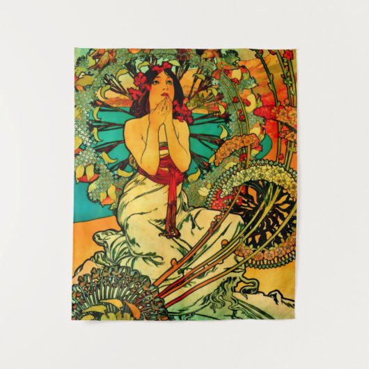 Monaco Monte Carlo Poster von Alphonse Mucha Wandteppich (Vorderseite)