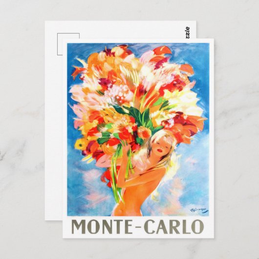 Monaco Monte Carlo Postkarte (Vorne/Hinten)