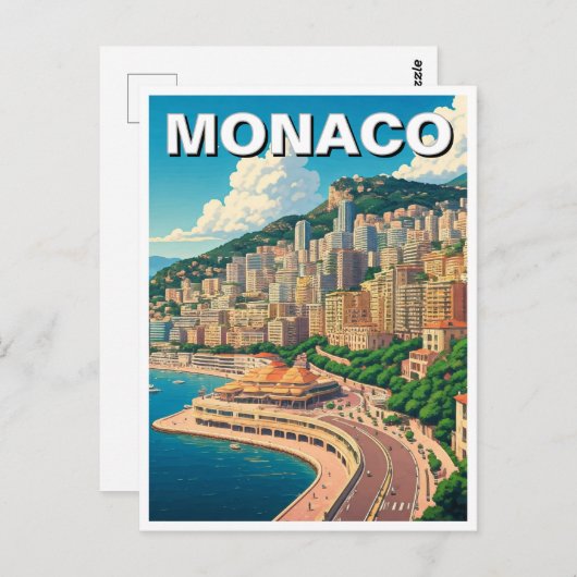 Monaco Monte Carlo Postkarte (Vorne/Hinten)