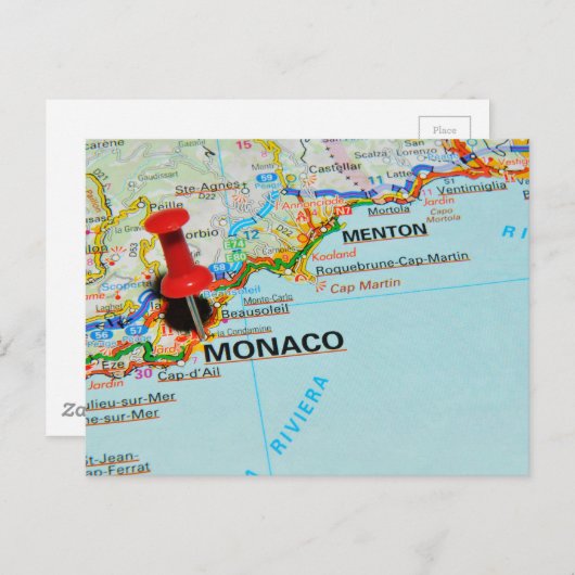 Monaco, Monte Carlo Postkarte (Vorne/Hinten)