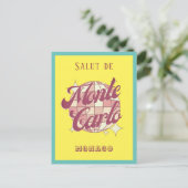 Monaco Monte Carlo Retro Vintag Gelbe Karte (Stehend Vorderseite)