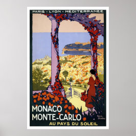 Monaco Monte Carlo Vintage Poster