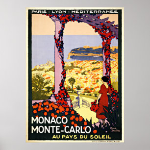 Monaco Monte Carlo Vintage Travel Poster