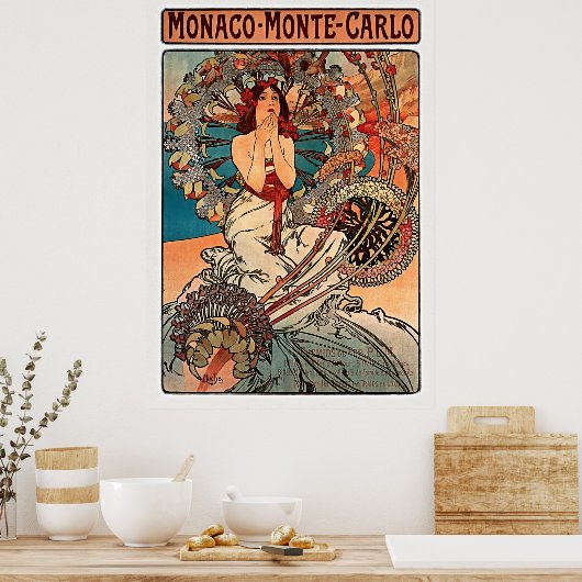 Monaco Monte Carlo von Alfons Mucha Poster (Küche)