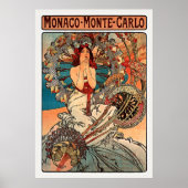 Monaco Monte Carlo von Alfons Mucha Poster (Vorne)