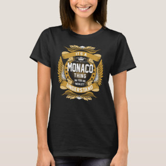 MONACO Name, MONACO Familienname Wappen T-Shirt