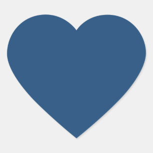 Monaco Noble Blue Solid Color Herz-Aufkleber