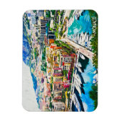 Monaco Oil Paint Marina Yacht Port Magnet (Vertikal)