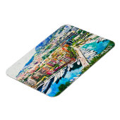 Monaco Oil Paint Marina Yacht Port Magnet (Linke Seite)