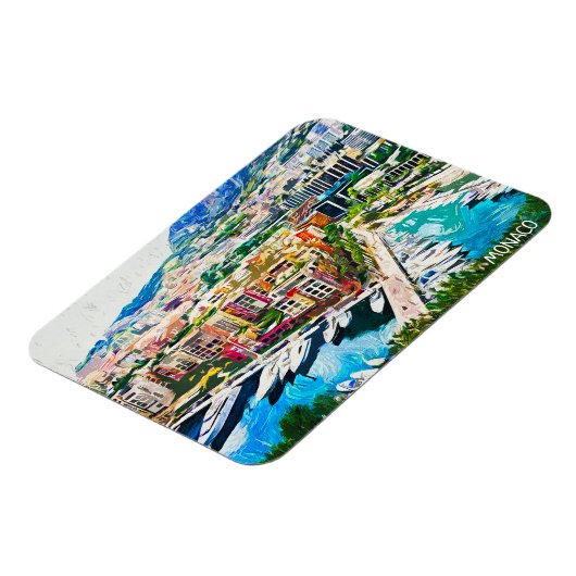 Monaco Oil Paint Marina Yacht Port Magnet (Linke Seite)