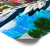 Monaco Oil Paint Marina Yacht Port Poster (Ecke)