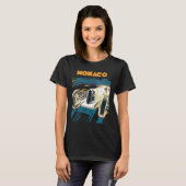 Monaco Oldtimer-Rennwagen Blau Reisen T-Shirt (Vorne ganz)