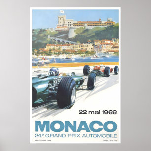 Monaco Poster Auto-Rennsport Kunst Rennwagen Druck