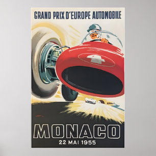 Monaco Poster Rennwagen Kunst Grand Prix Gemälde R