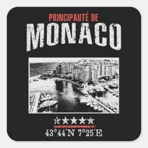 Monaco Quadratischer Aufkleber