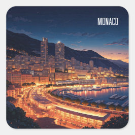 Monaco Quadratischer Aufkleber