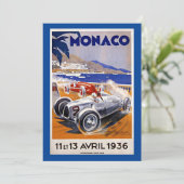 Monaco Reiseplakat, Auto 1936, (Stehend Vorderseite)