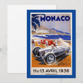 Monaco Reiseplakat, Auto 1936, (Vorne/Hinten)
