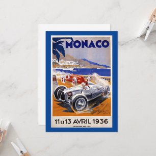 Monaco Reiseplakat, Auto 1936,