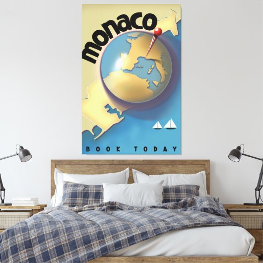 Monaco Reiseplakat Leinwanddruck (Insitu (Schlafzimmer))
